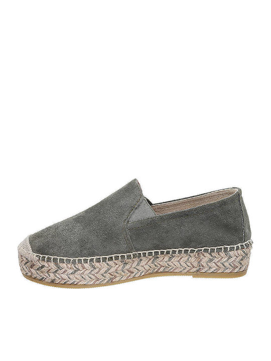 Women's Leather Espadrilles Khaki