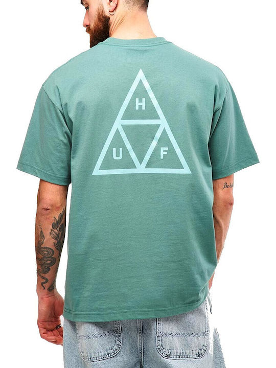 HUF Set Triple Triangle Men's Short Sleeve T-shirt Wheat