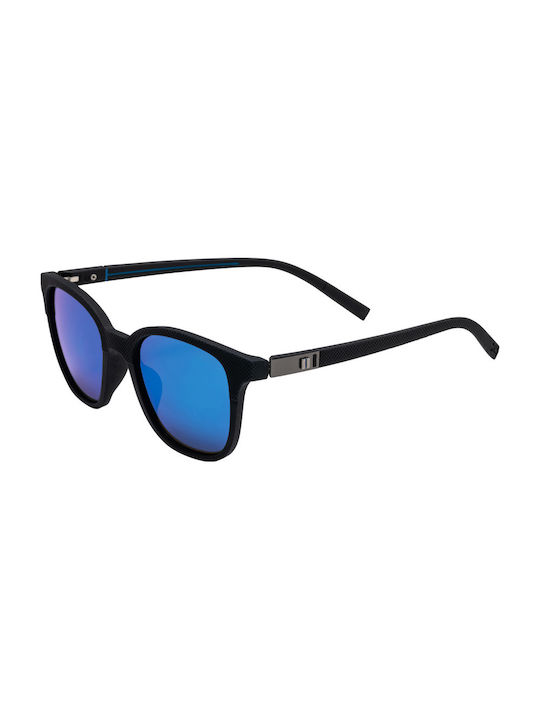 Sunglasses with Black Plastic Frame and Blue Mirror Lens 01-8849-06