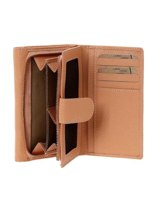 Small Leather Women's Wallet Classic with RFID Orange