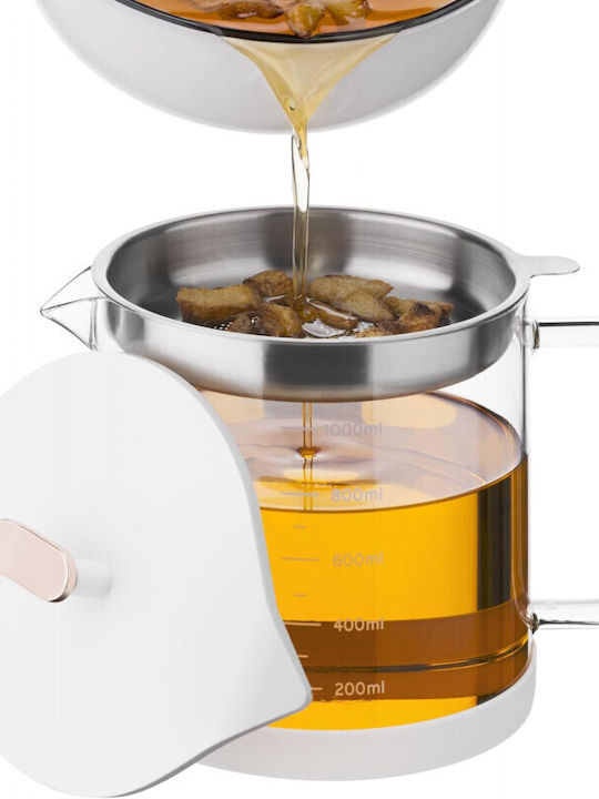 Navaris Teekanne mit Filter Rostfreier Stahl Weiß 1500ml