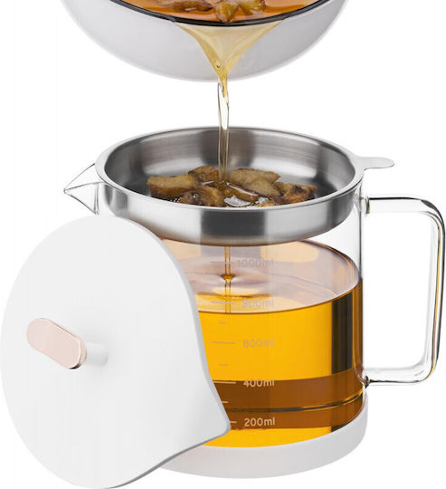 Navaris Τσαγιέρα με Φίλτρο Ανοξείδωτη Λευκή 1500ml