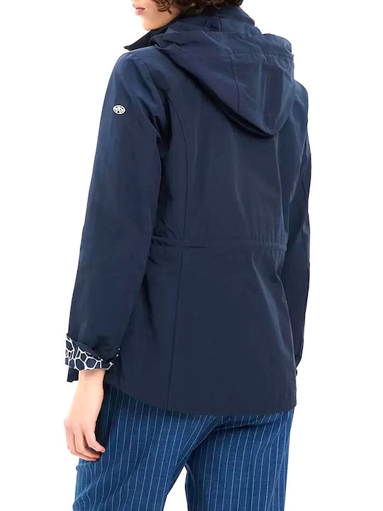 Bill Cost Women's Short Parka Jacket Windproof for Winter Dark blue