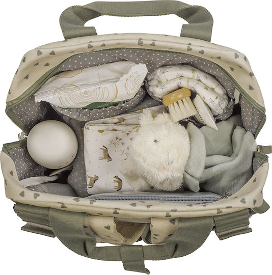 Backpack Changing Bag Poppy Olive Hearts | Walking Mum 1120800324