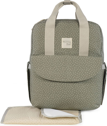 Backpack Changing Bag Poppy Olive Polka Dot | Walking Mum 1120800322