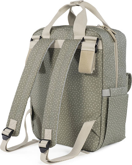 Backpack Changing Bag Poppy Olive Polka Dot | Walking Mum 1120800322