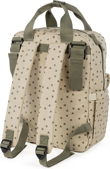 Backpack Changing Bag Poppy Olive Hearts | Walking Mum 1120800324