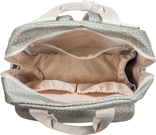 Backpack Changing Bag Poppy Olive Polka Dot | Walking Mum 1120800322