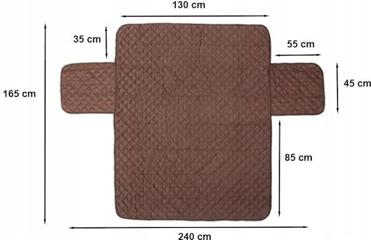 Verk Group Ελαστικό Κάλυμμα Διθέσιου Καναπέ Καφέ 165x240cm