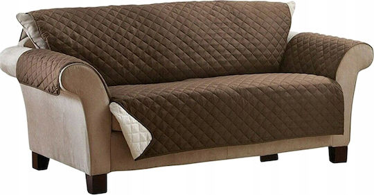 Verk Group Ελαστικό Κάλυμμα Διθέσιου Καναπέ Καφέ 165x240cm