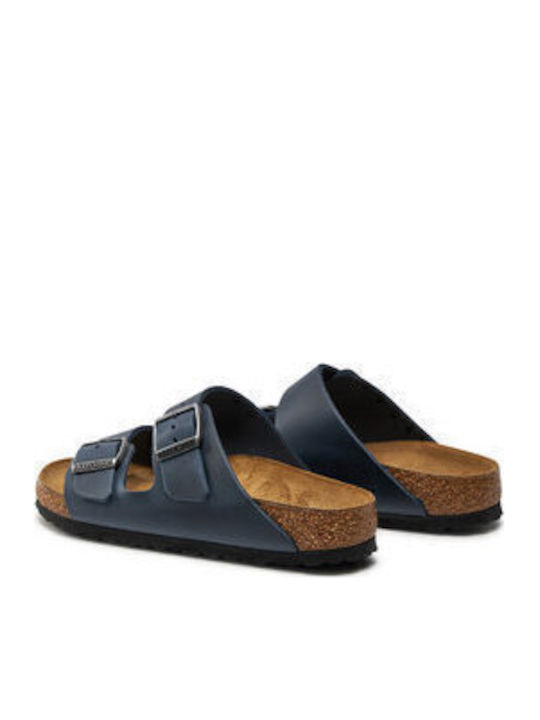 Arizona Leather Women's Flat Sandals in Blue Color Narrow Fit
