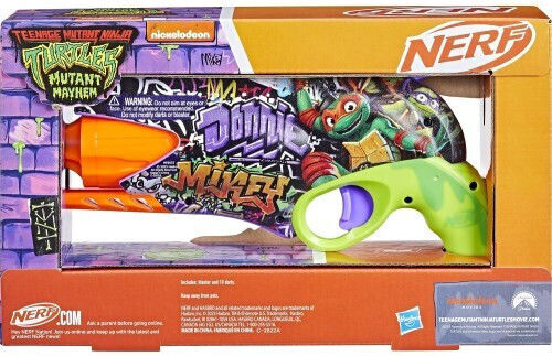 Nerf Launcher Turtles Mutant Mayhem Blaster For 8+ Years