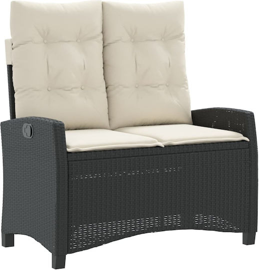 Garten- und Outdoor-Möbelsets 2 Stück Schwarz mit Kissen