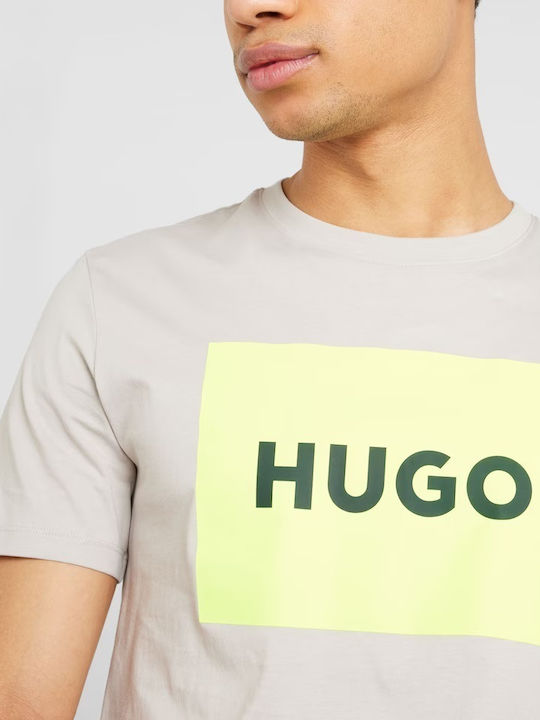 Hugo Boss T-shirt Bărbătesc cu Mânecă Scurtă Bej