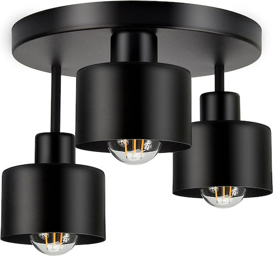 Adviti Pendant Ceiling Light Black with E27 Socket 35x35x23cm