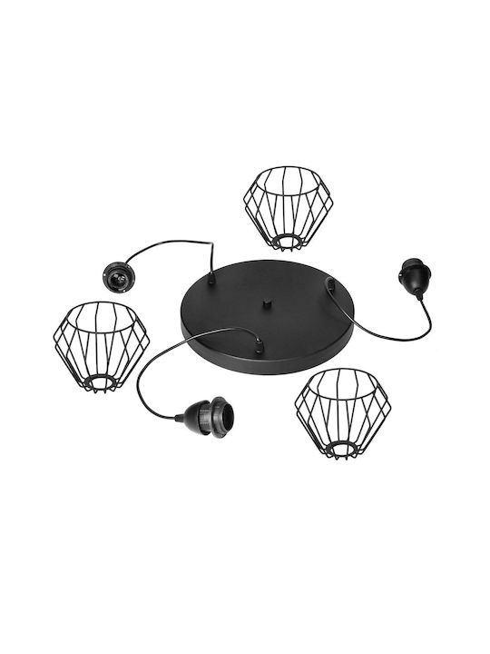 Adviti Lustră Negru cu Dulie E27 70x40x40cm.