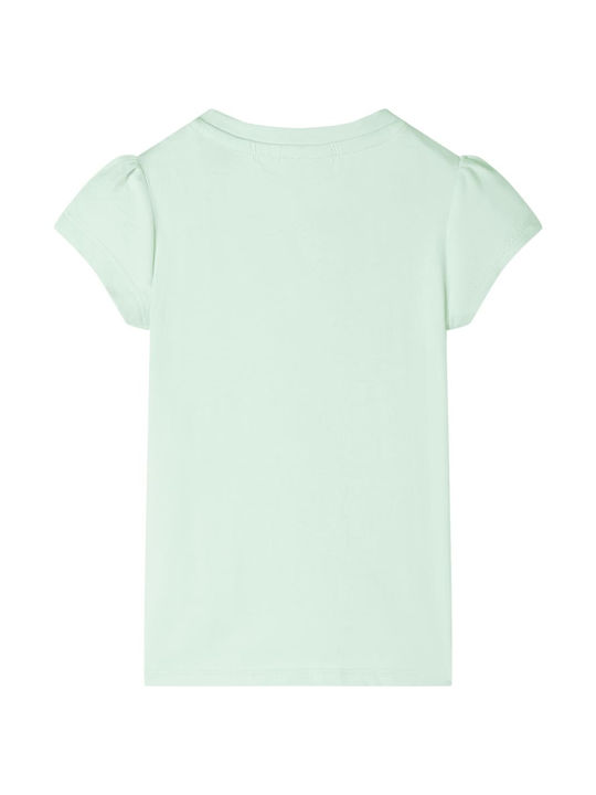 vidaXL Kids Blouse Short Sleeve Pale Green