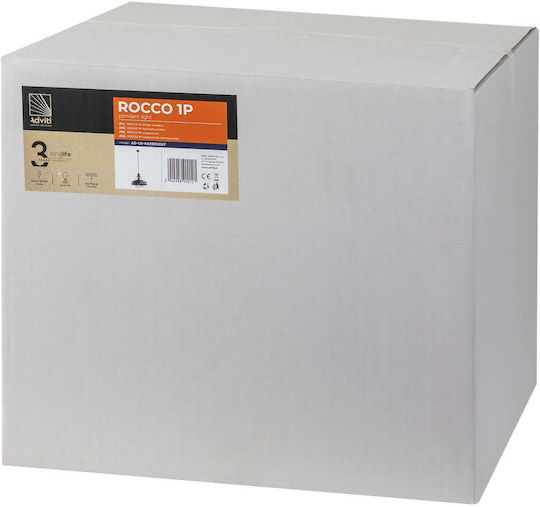 Adviti Hängelampe Schwarz mit Fassung E27 90cm.