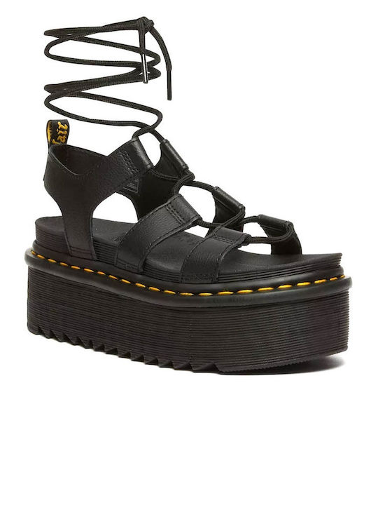 Nartilla Leather Women's Flat Sandals in Black Color
