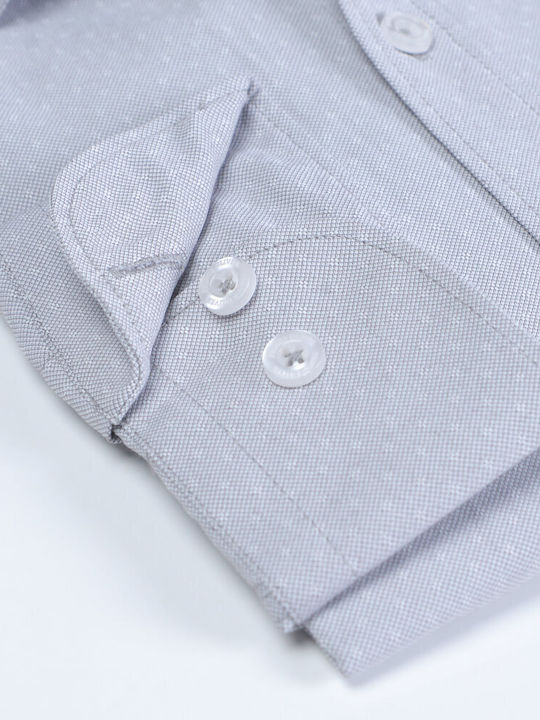 Oxford Shirt Gray With Micrograph (modern Fit)