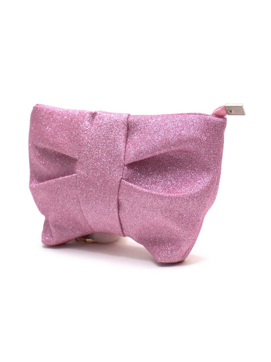 Yuko B: Shoulder Bag Moon Design Bows-Pink with Gold Dust