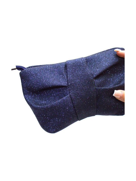 Yuko B: Umhängetasche Moon Design Bow-Blaue Umhängetasche mit Goldstaub