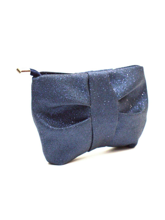 Yuko B: Umhängetasche Moon Design Bow-Blaue Umhängetasche mit Goldstaub