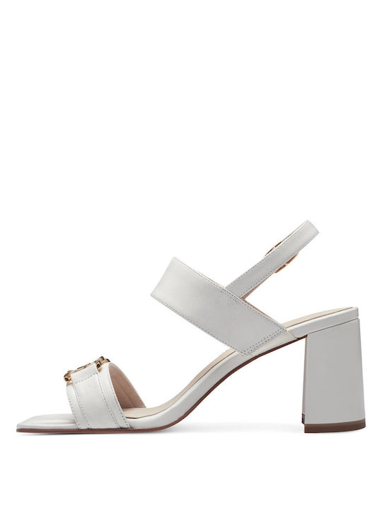 Tamaris White Leather Heels 28333-42 100 Λευκό
