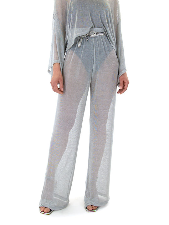 Zoya Chained High Waist Wide Leg Pants Women Zoya Silver (145-867-012-silver)