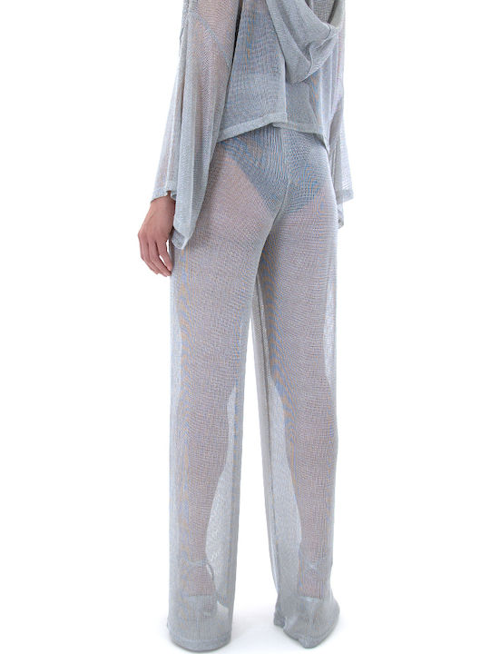 Zoya Chained High Waist Wide Leg Pants Damen Zoya Silber (145-867-012-silver)