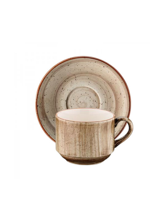 Bonna Tasse Cappuccino aus Porzellan Braun 90ml