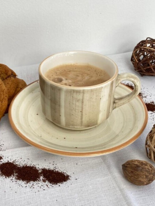 Bonna Tasse Cappuccino aus Porzellan Braun 90ml