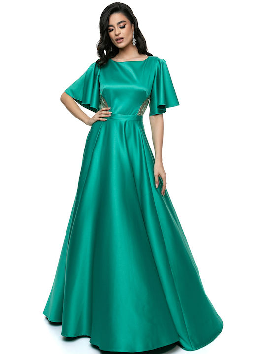 RichgirlBoudoir Rochie Satin cu Volane Green