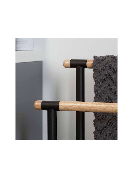 Sealskin Brix Double Floor Standing Bathroom Freestanding Towel Rack ​43x80cm Black