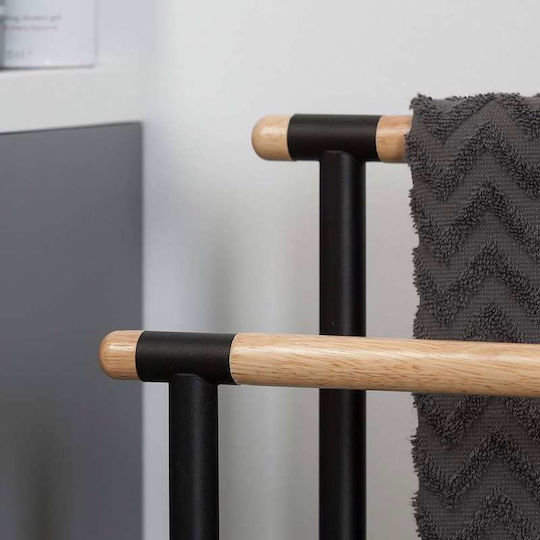 Sealskin Brix Double Floor Standing Bathroom Freestanding Towel Rack ​43x80cm Black