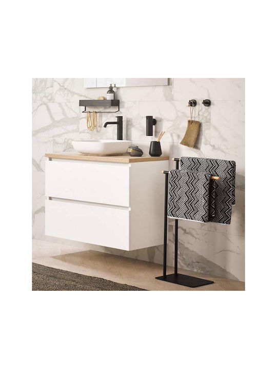 Sealskin Brix Double Floor Standing Bathroom Freestanding Towel Rack ​43x80cm Black