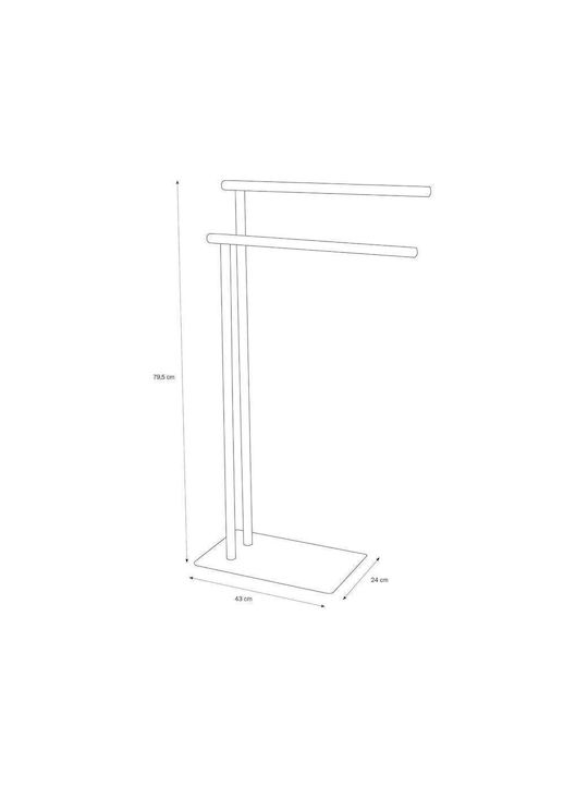 Sealskin Brix Double Floor Standing Bathroom Freestanding Towel Rack ​43x80cm Black