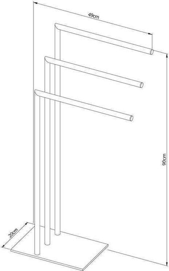Sealskin Triple Floor Standing Bathroom Freestanding Towel Rack ​49x90cm Black