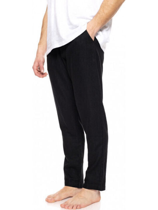 Biston Men's Linen Chino Trousers Black 51-241-011
