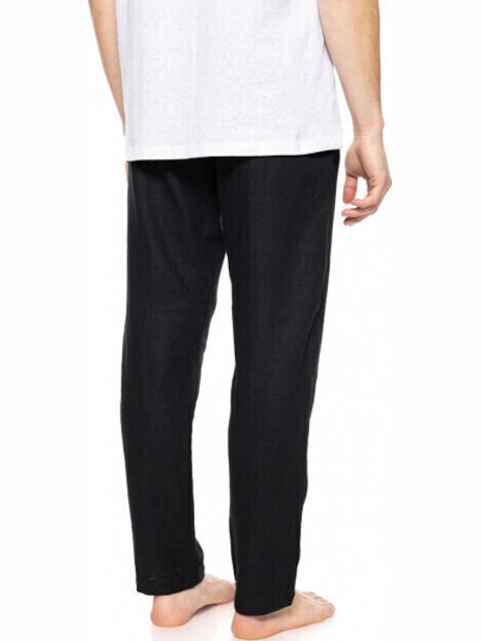 Biston Men's Linen Chino Trousers Black 51-241-011