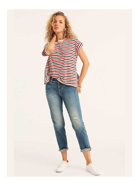 Nautica Women's T-shirt Striped Red