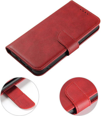 Hurtel Magnet Buchen Sie Silikon / Leder Rot (Galaxy S23 Ultra)