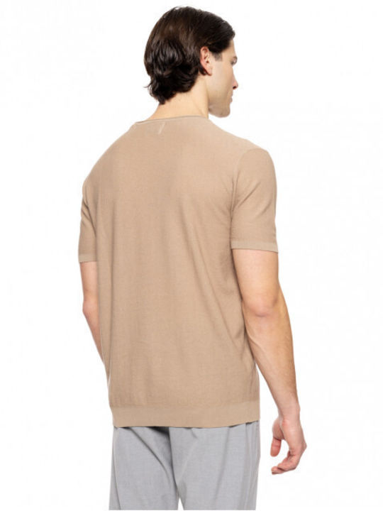 Smart Fashion Κοντομανικο Πλεκτο T-shirt 51-206-043 Beige