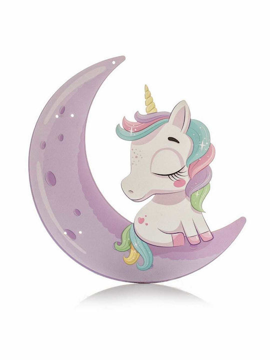 Feeling Wood Lt2023036 Πασχαλινη Λαμπαδα Unicorn Φεγγαρι 25εκ