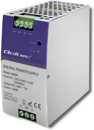 Qoltec Тръбнохранителен блок с изход 48V и мощност 240W 5Спецификация