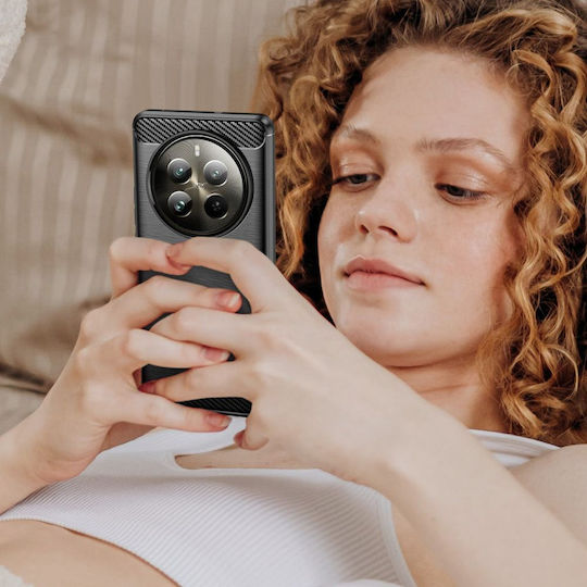 Tech-Protect Carbon Umschlag Rückseite Silikon Schwarz (Realme 12 Pro / 12 Pro+)