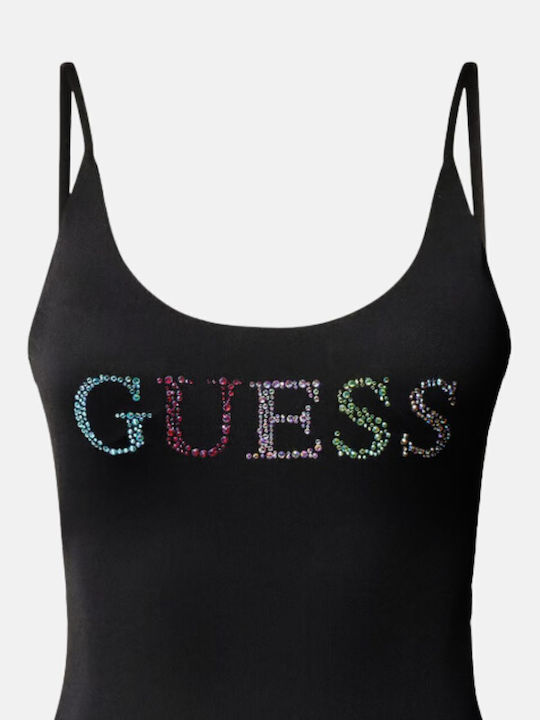 Дамски цял бански костюм Guess Logo Strass E4gj10mc040 Jblk Черен