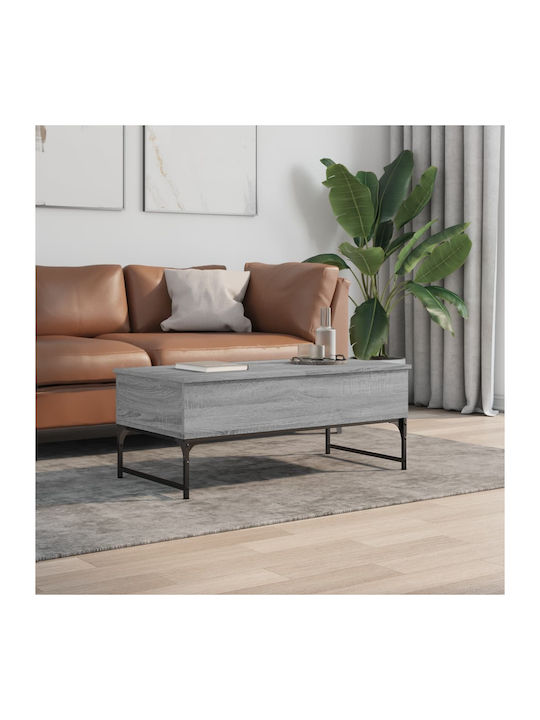 Rectangular Coffee Table Wooden with Butler Grey L100xW50xH40cm.