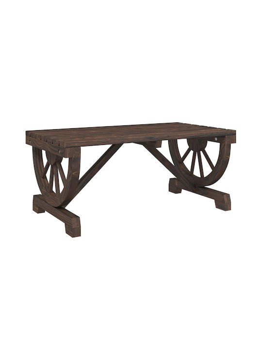 Wooden Sitting Room Table For Small Outdoor Spaces Brown 90x50x40cm