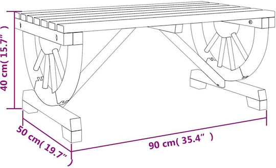 Masa Din Lemn Pentru Camera De Zi Pentru Spații Exterioare Mici Maro 90x50x40cm